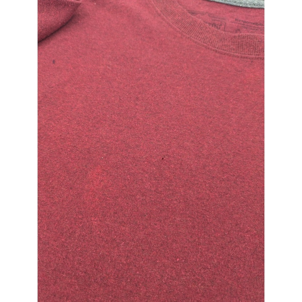 Patagonia Shirt Mens Large Red Long Sleeve Responsibili Tee Logo P-6 Hiking FLAW - Picture 4 of 11